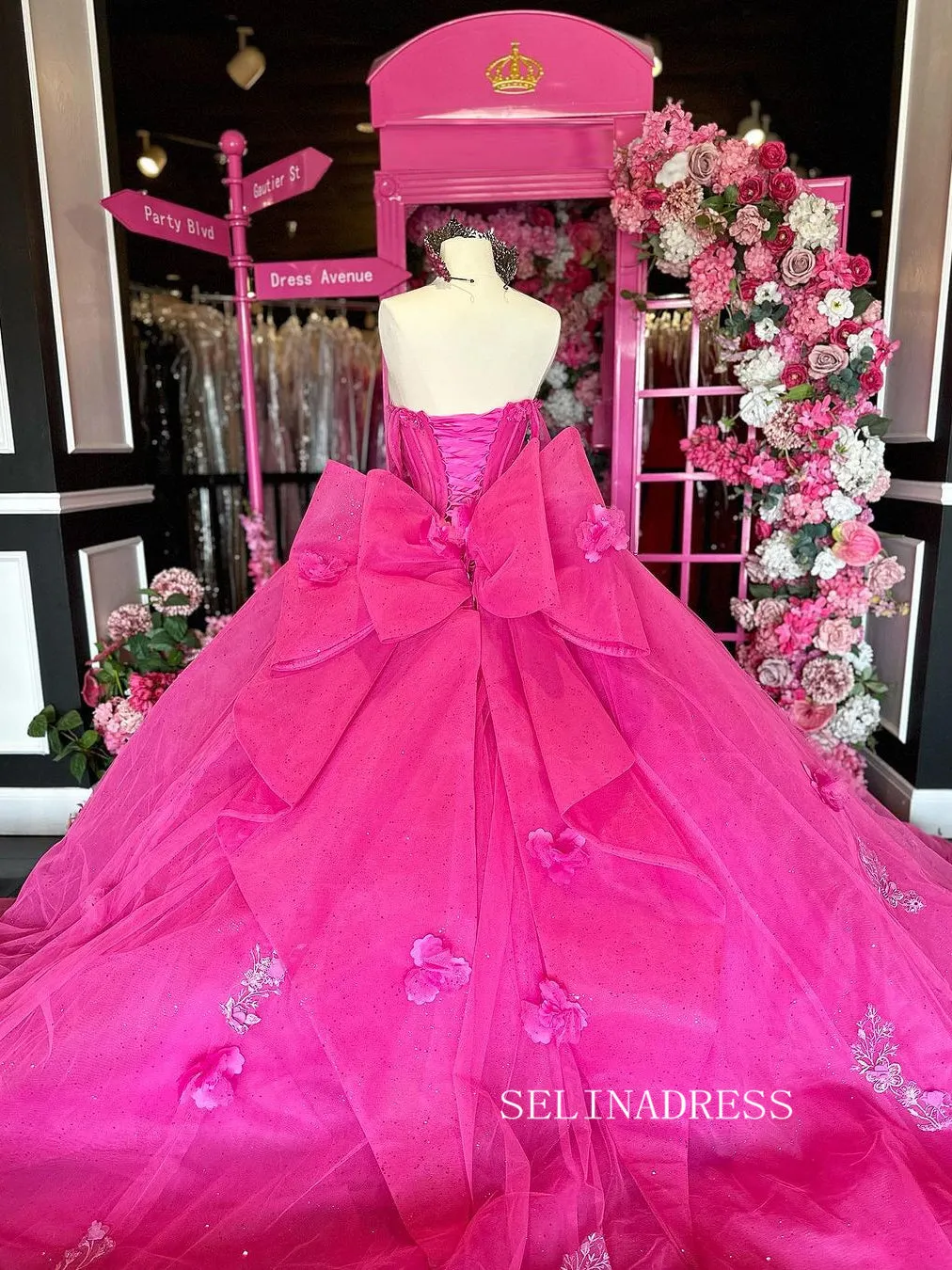 A-line Sweetheart Pink Custom Quinceañera Dress Long Princess Dresses SEW1123