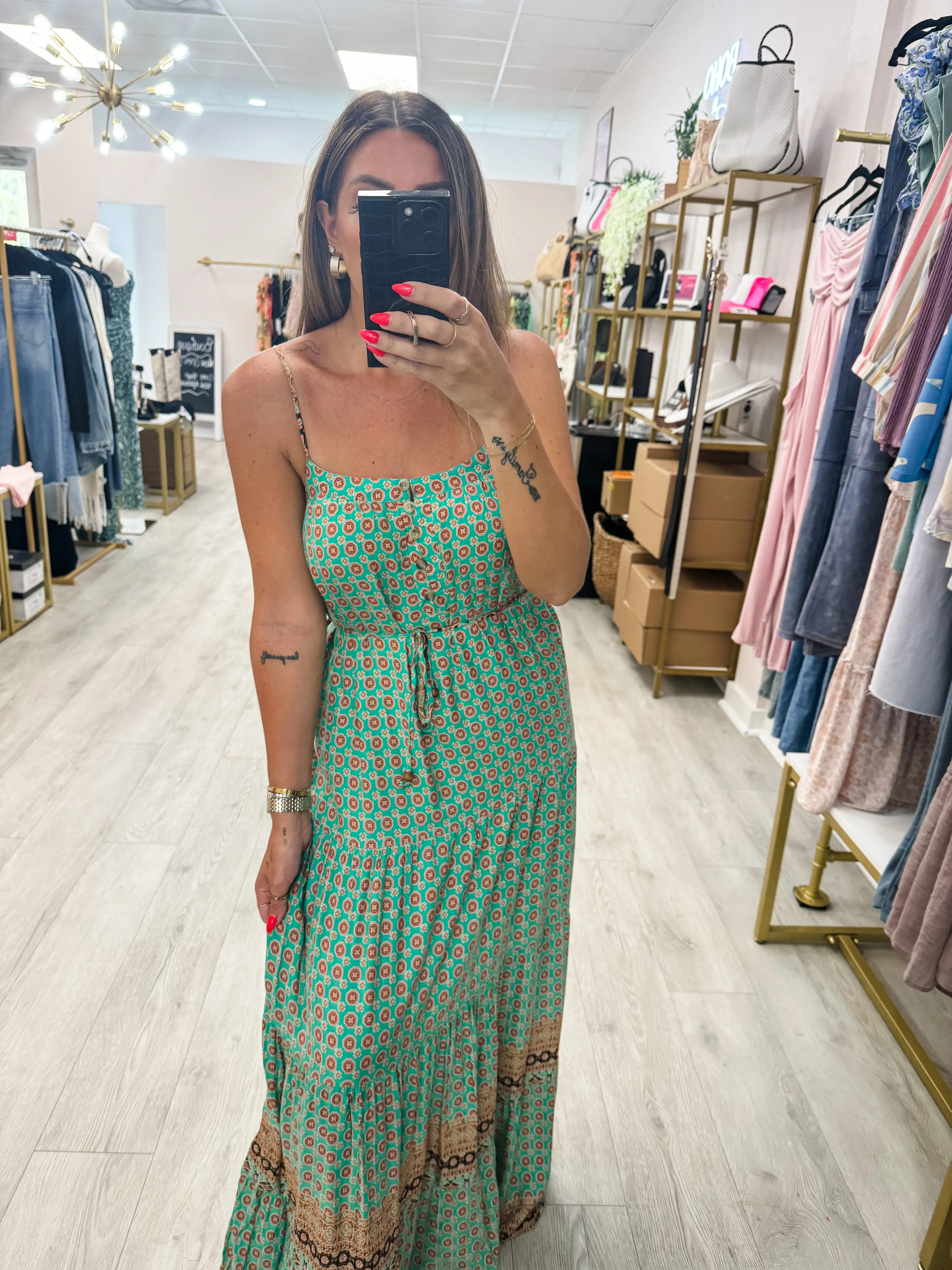 A- The Green Boho Maxi