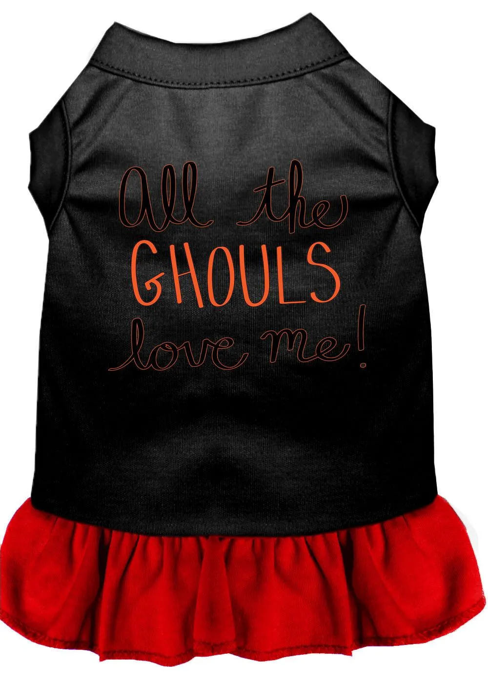 All The Ghouls Screen Print Dog Dress Black With Red Med (12)