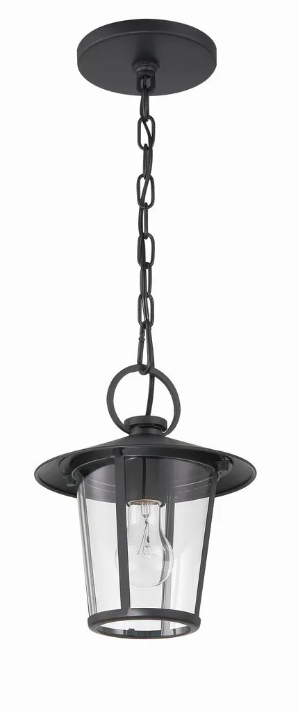 Andover 1 Light Matte Black Outdoor Pendant