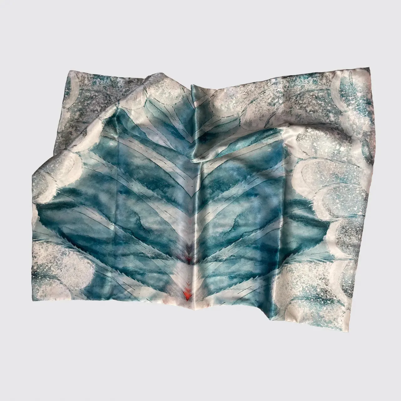 Aqua With Wing Design Silk Pillowcase