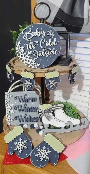 Baby it’s cold outside tier tray set