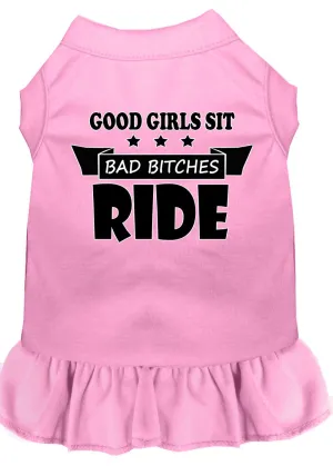 Bitches Ride Screen Print Dog Dress Light Pink Xs (8)