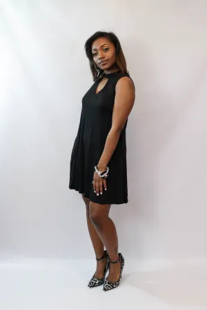 Black Sleeveless Swing Dress