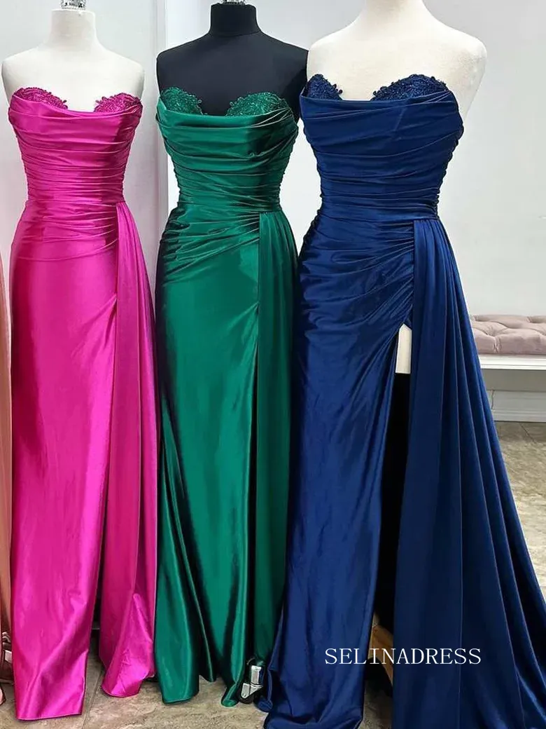 Chic Mermaid Sweetheart Lace Long Prom Dresses Elegant Evening Dress sew0331