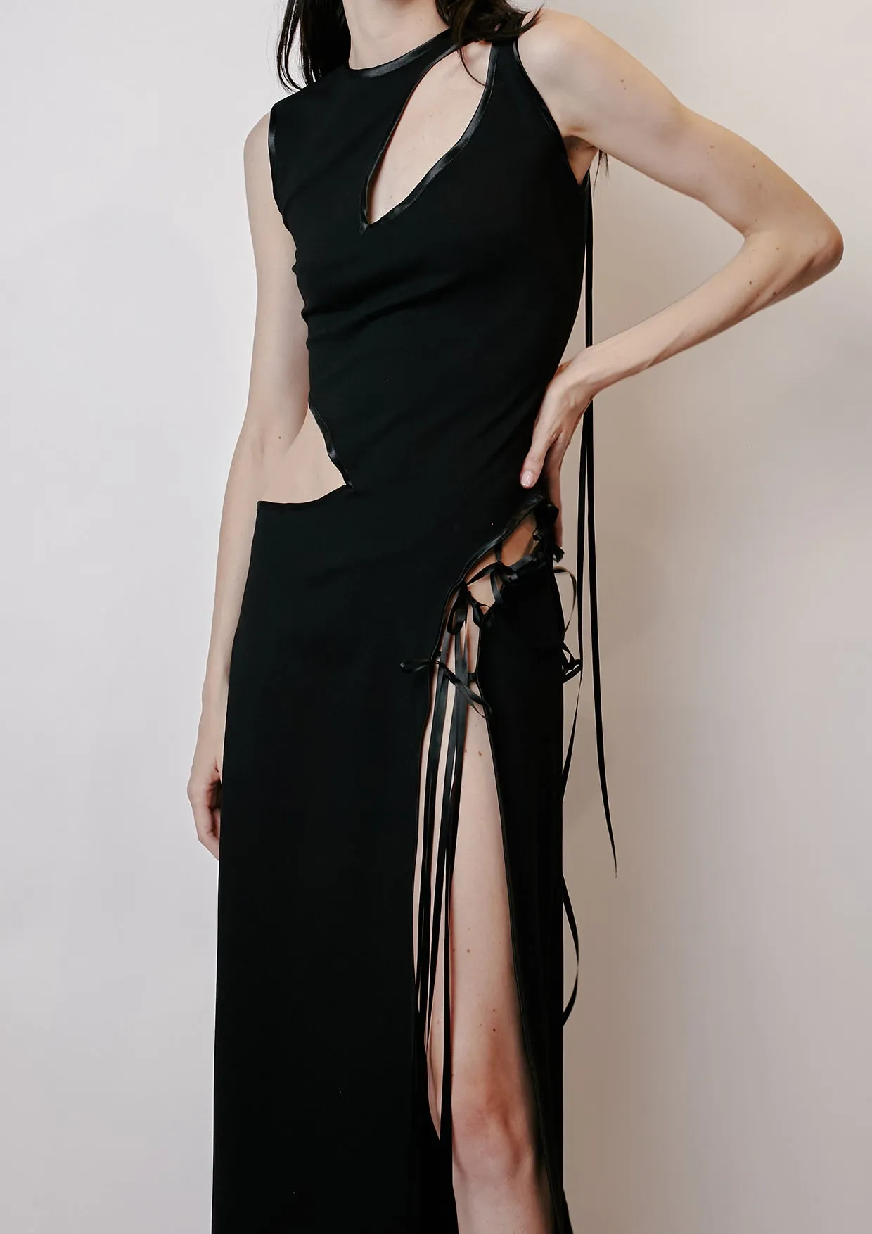 Cut-Out Neoprene Maxi Dress