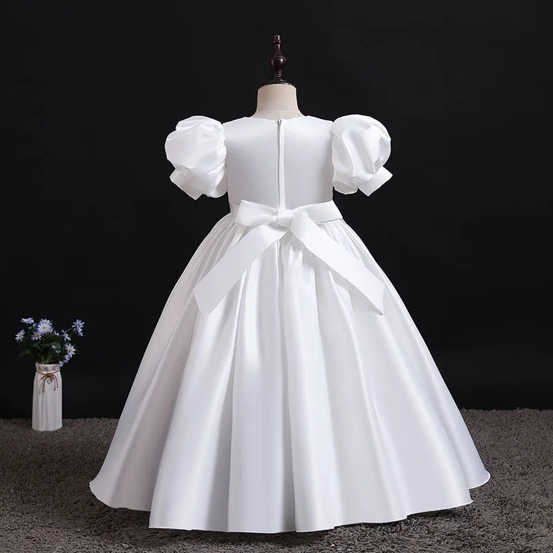 Elegant White Communion Dress or Flower Girl Dress