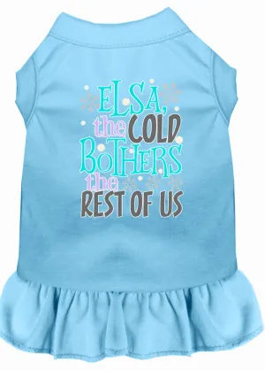 Elsa, The Cold Screen Print Dog Dress Baby Blue 4x