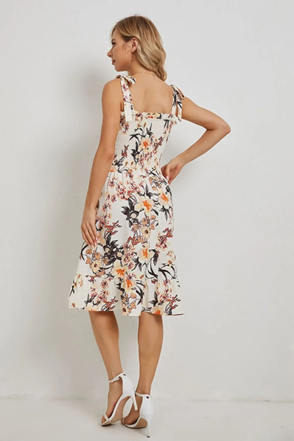 Floral Tie Shoulder Summer Dress