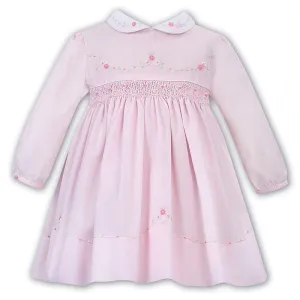 Girls Pastel Pink Hand Smocked Dress