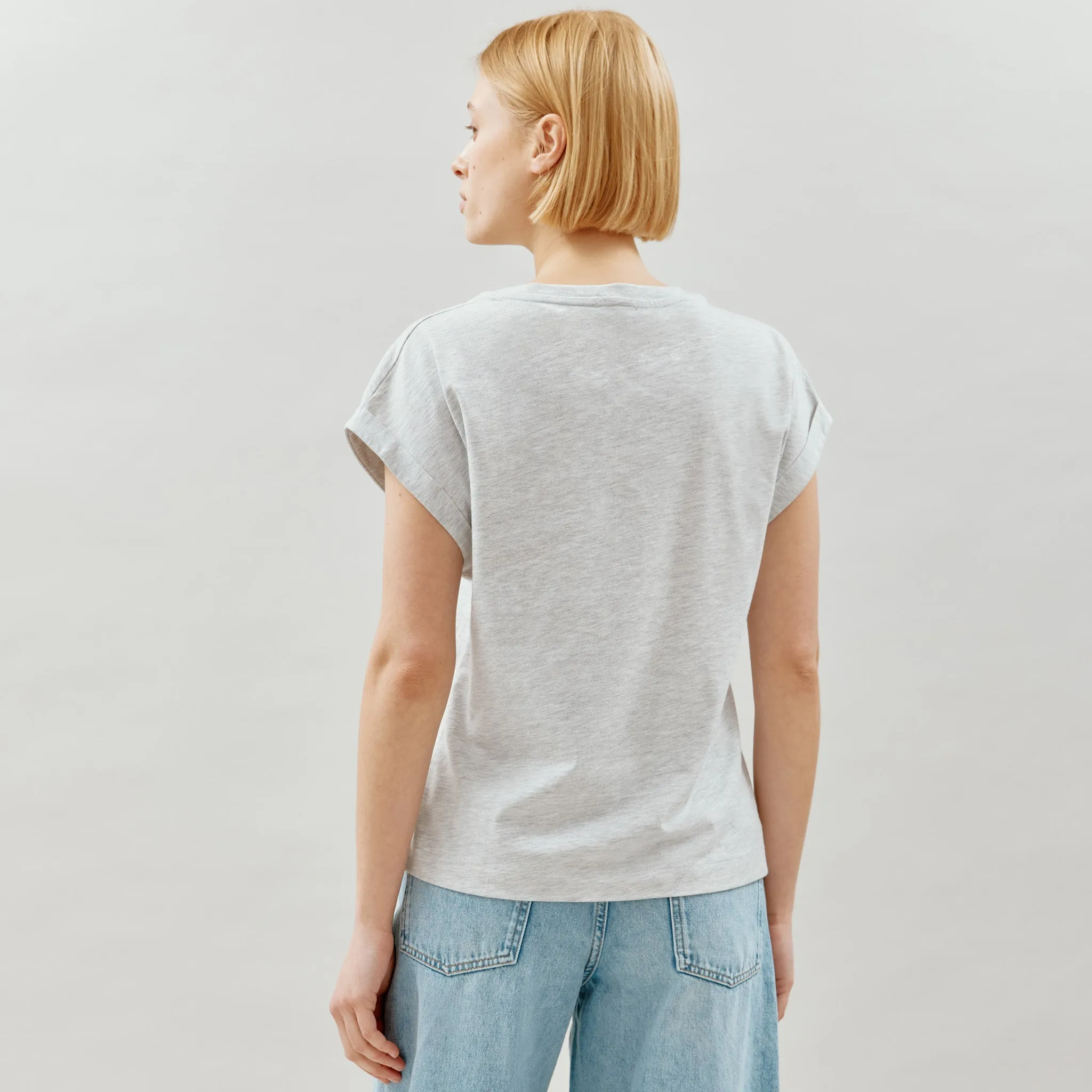 Grey Roll Back T Shirt