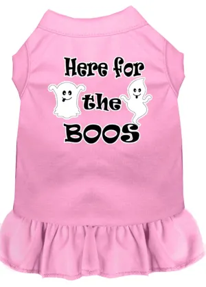 Here For The Boos Screen Print Dog Dress Light Pink 4x (22)