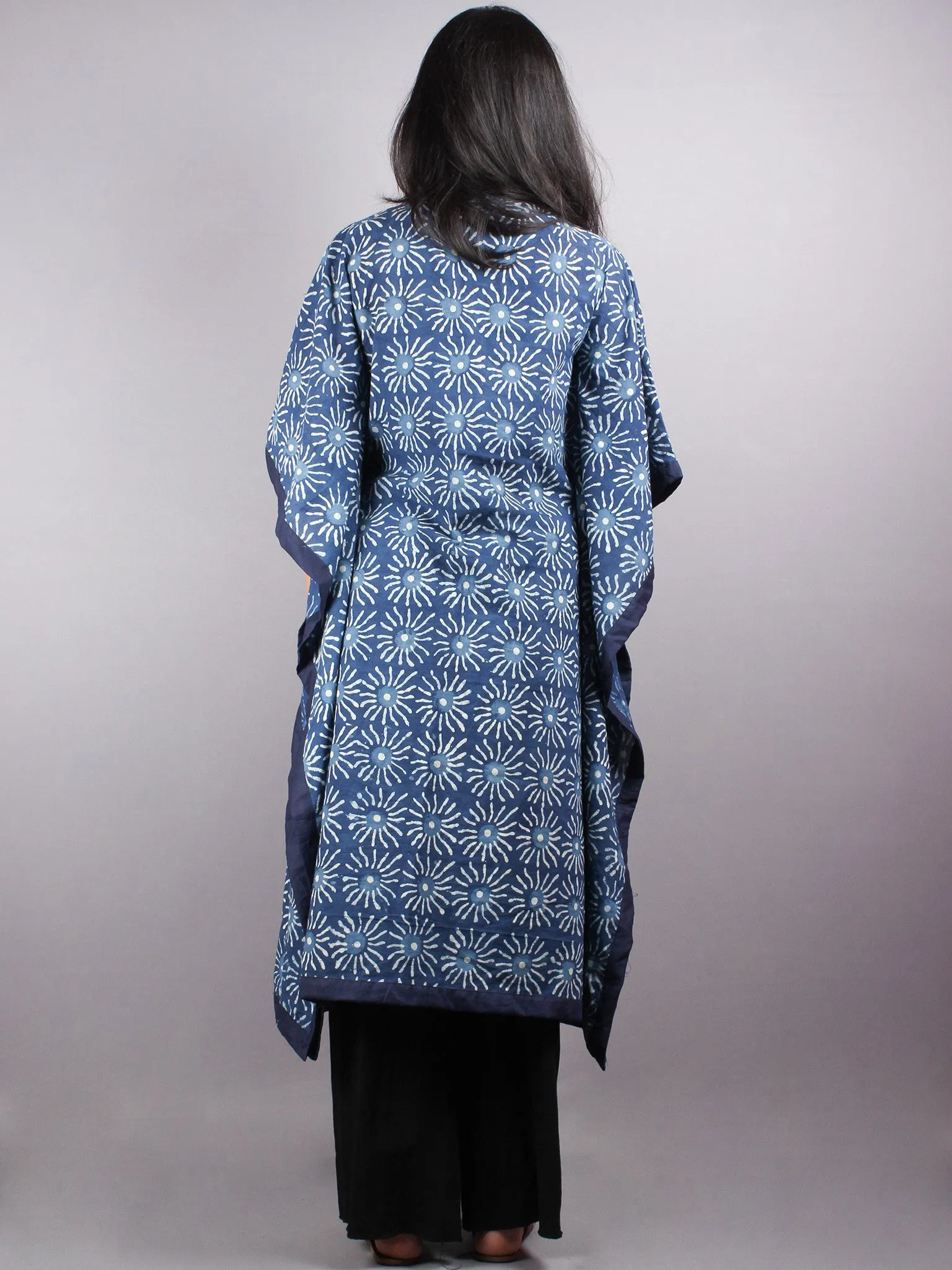 Indigo Hand Block Printed Kaftan - K1156F01