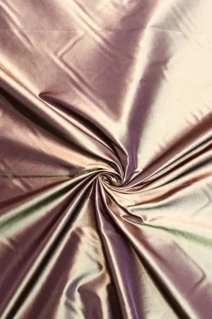 Iridescent Flame Orange/Burgundy/Kelly Green Taffeta Silk Fabric