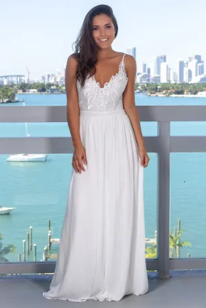 Ivory Maxi Dress with Open Back