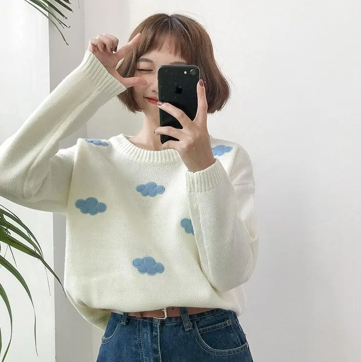 Loose Cloud Sweater for Women  Soft Cozy Relaxed Fit Winter Knitwear