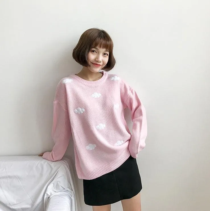 Loose Cloud Sweater for Women  Soft Cozy Relaxed Fit Winter Knitwear