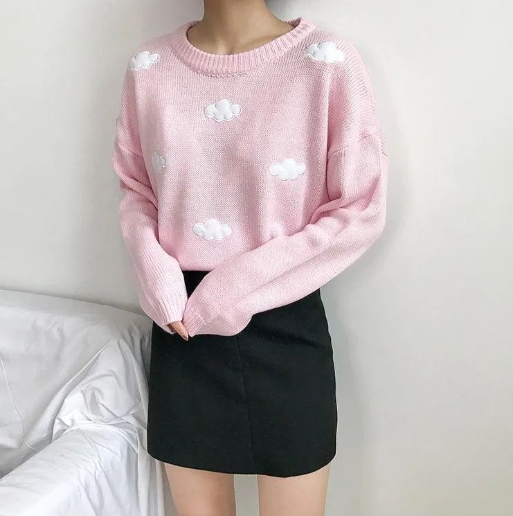 Loose Cloud Sweater for Women  Soft Cozy Relaxed Fit Winter Knitwear