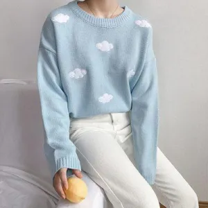 Loose Cloud Sweater for Women  Soft Cozy Relaxed Fit Winter Knitwear