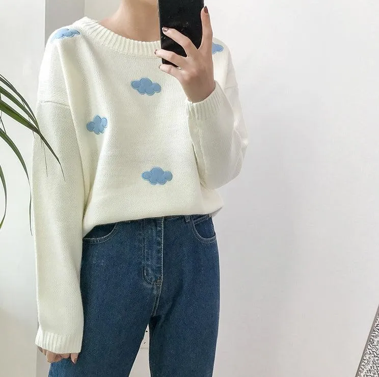 Loose Cloud Sweater for Women  Soft Cozy Relaxed Fit Winter Knitwear