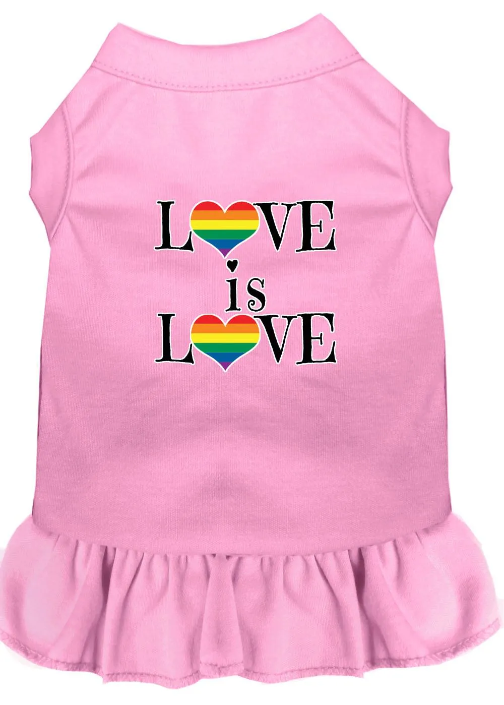 Love Is Love Screen Print Dog Dress Light Pink Xxl