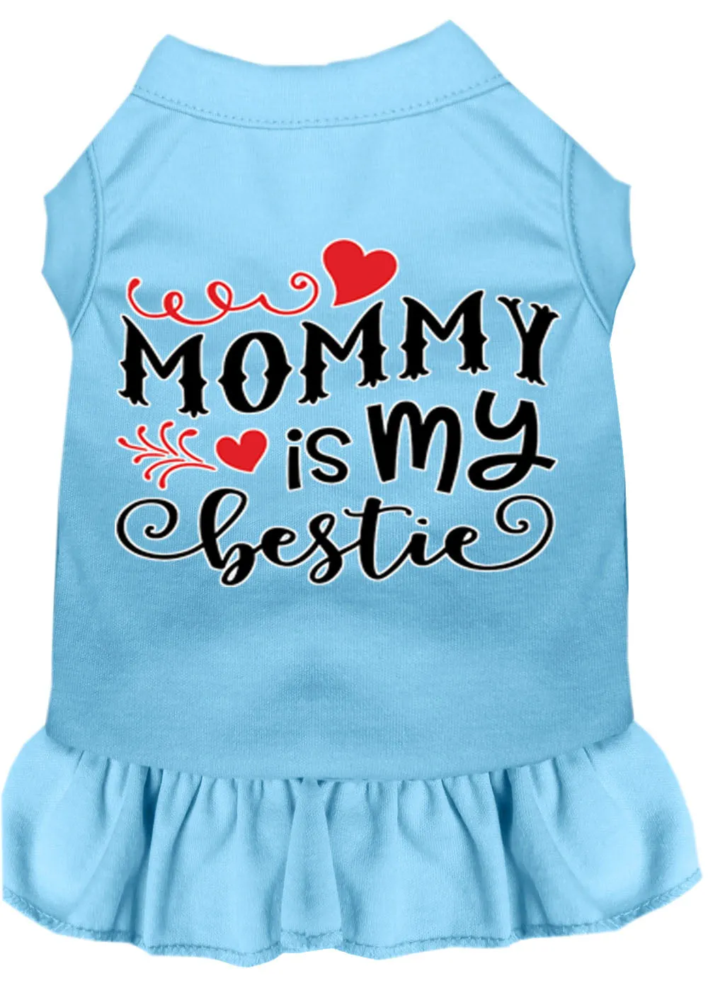 Mommy Is My Bestie Screen Print Dog Dress Baby Blue Xxxl (20)