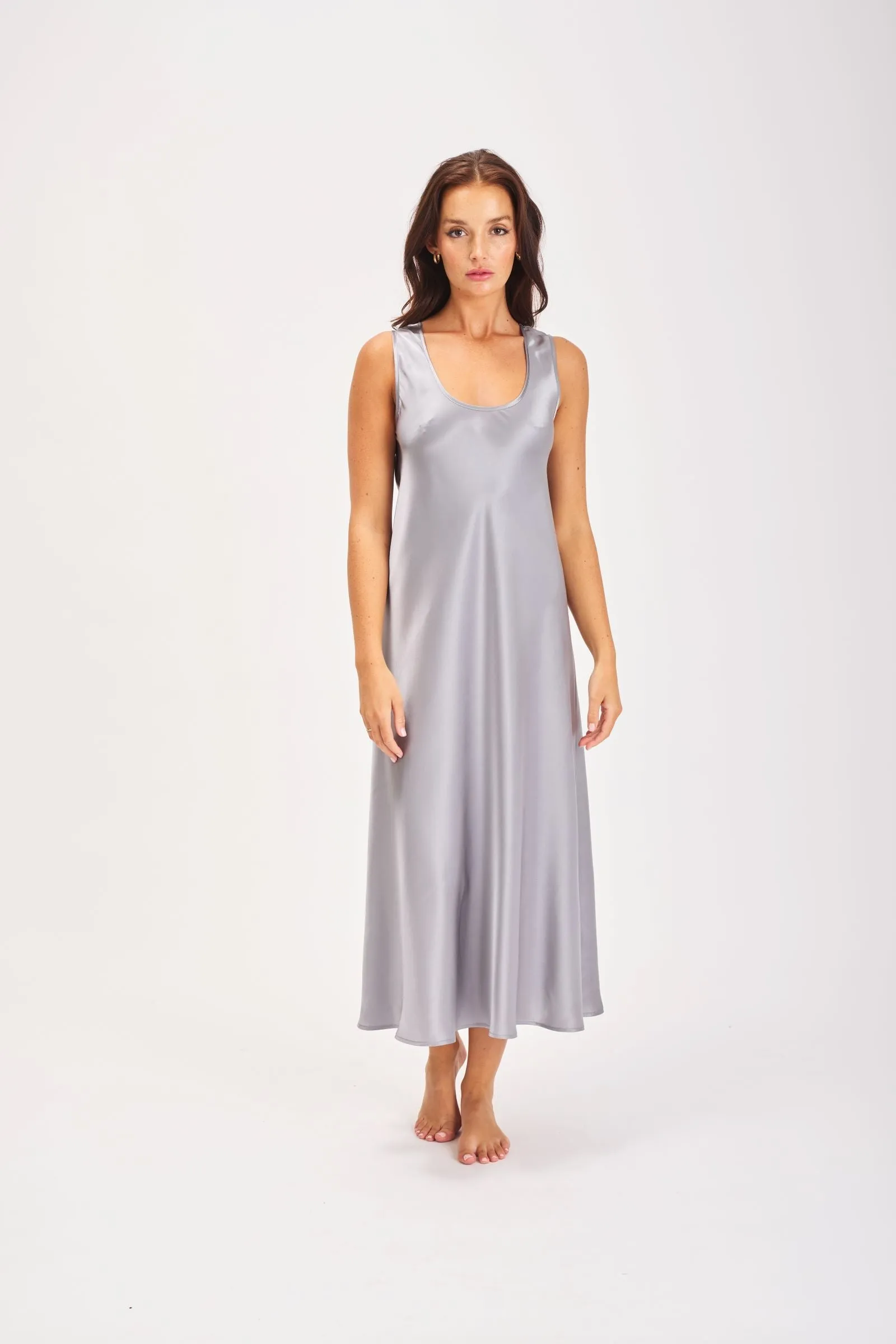 Mono Silk Long Nightdress Monument