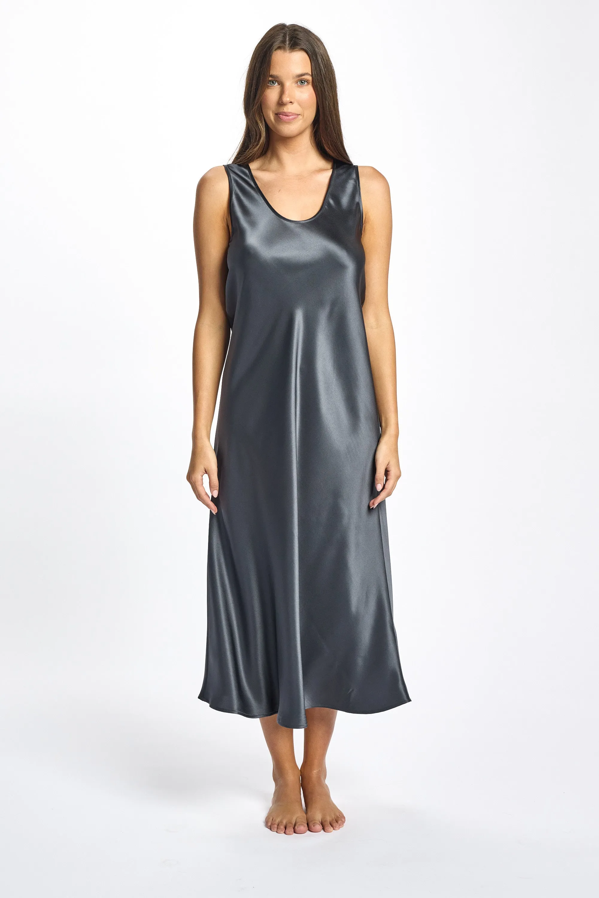 Mono Silk Long Nightdress Monument