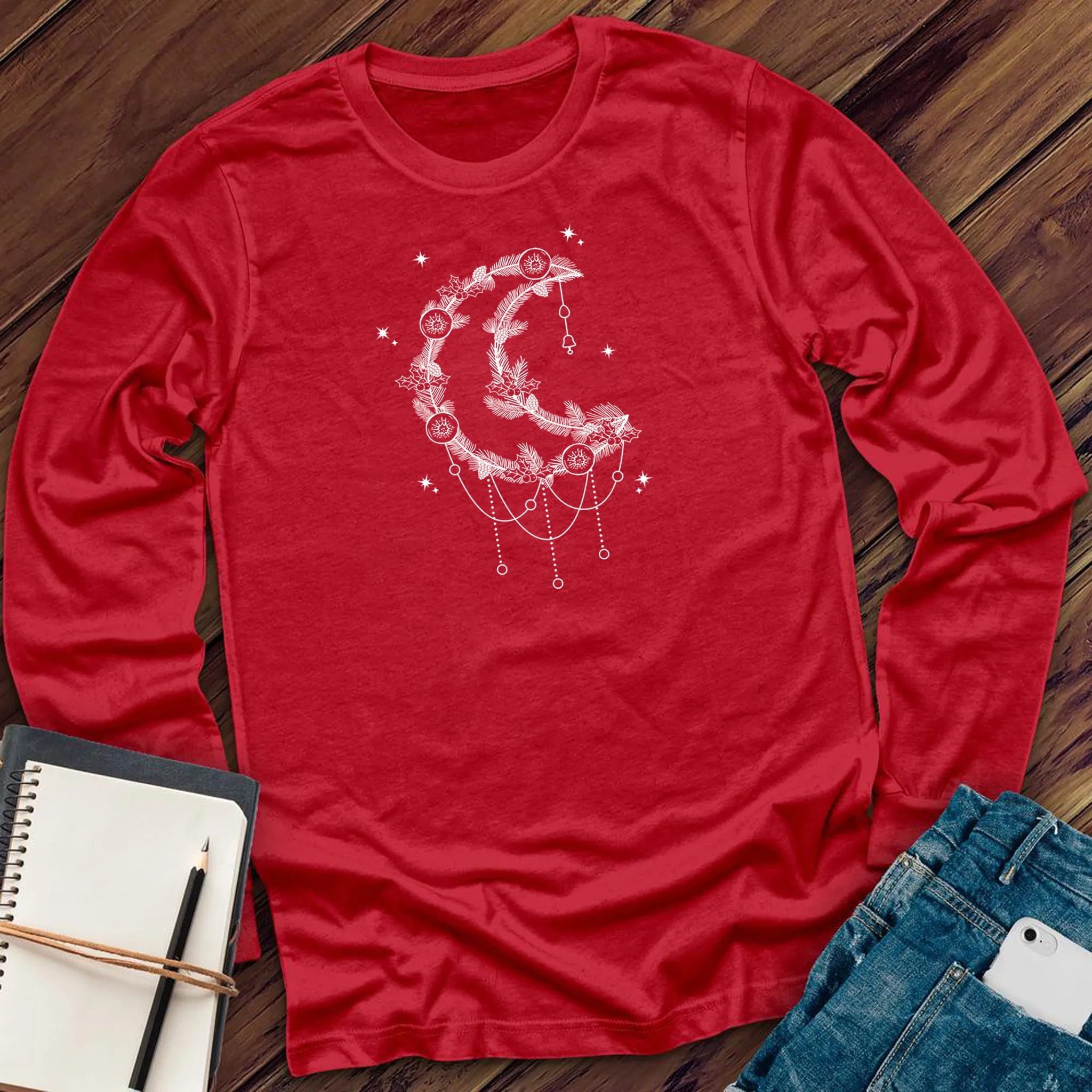 Moonlight Winter Wreath Long Sleeve