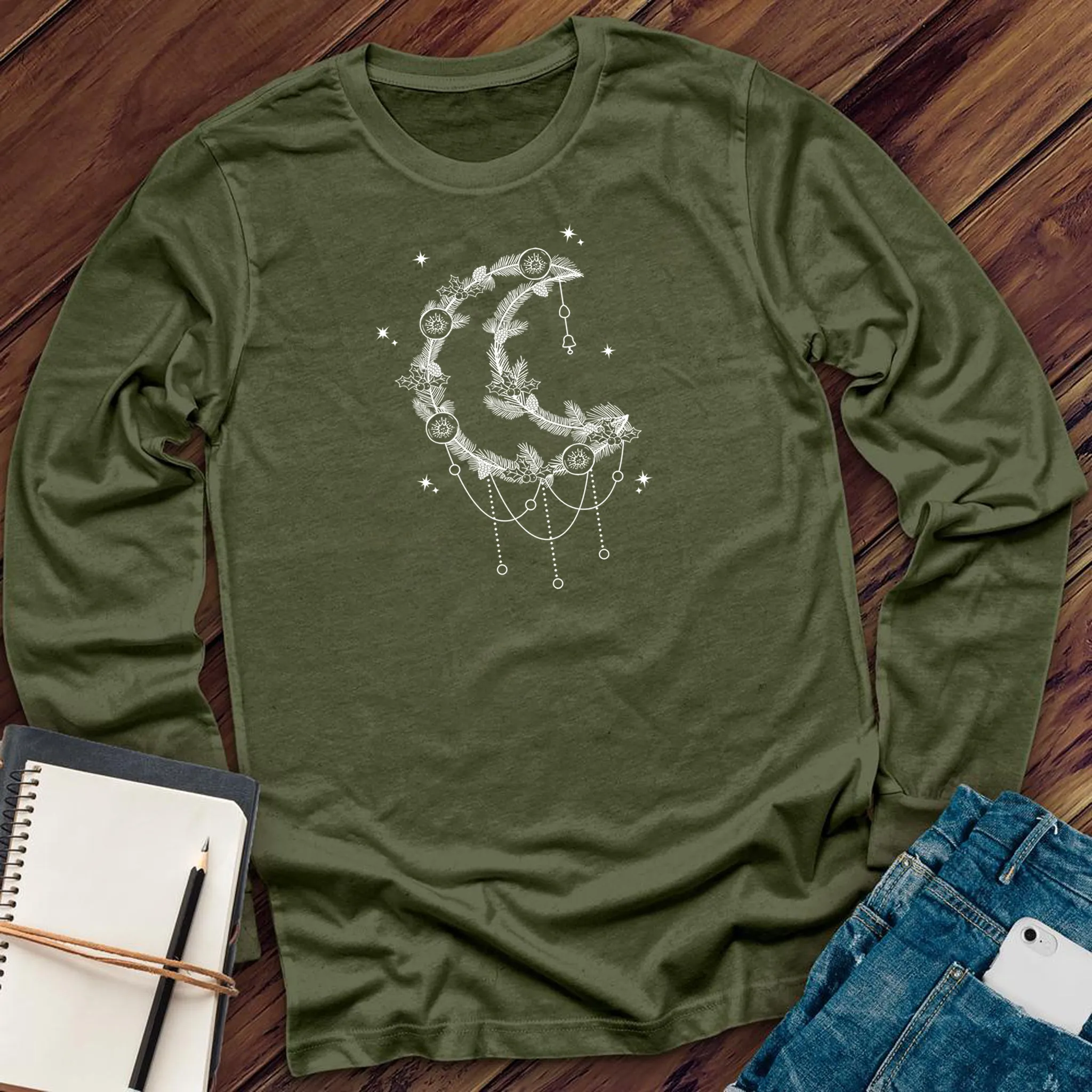 Moonlight Winter Wreath Long Sleeve