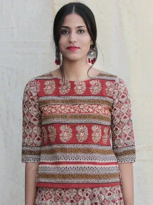 Naaz Rooh - Hand Block Printed Long Top And Skirt Dress - DS78F001