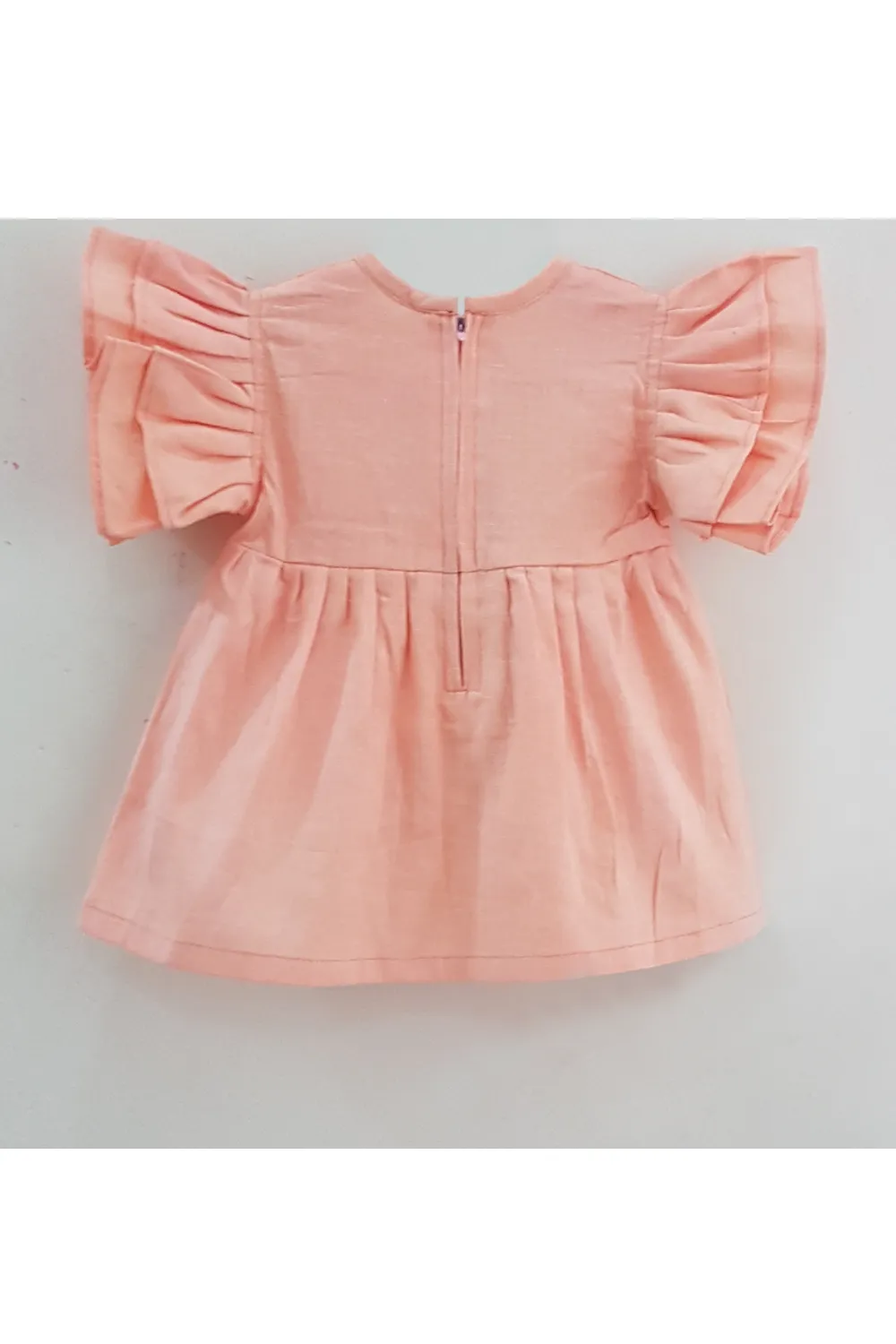 Peach gota embroidered dress