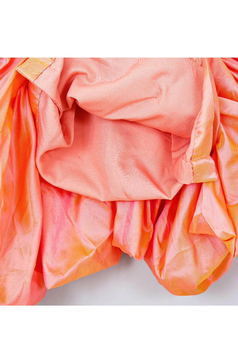 Peach Silk Sleeveless Balloon Dress