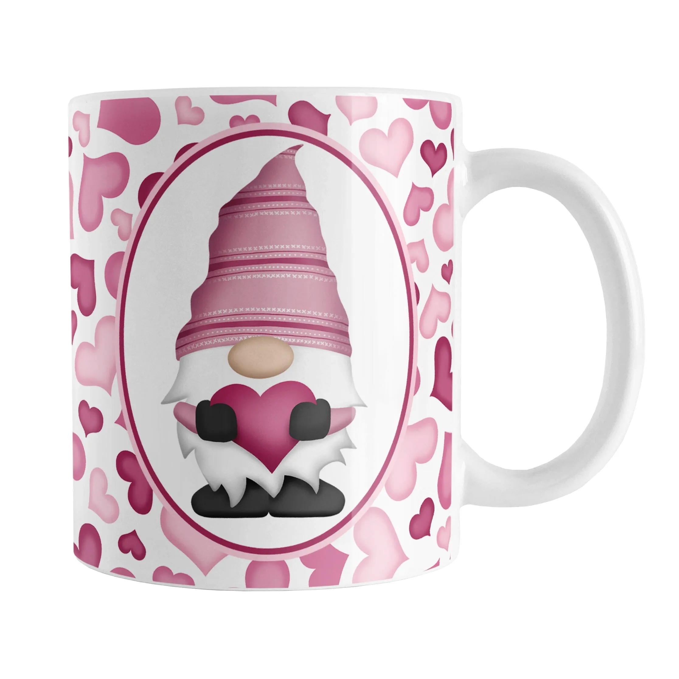 Pink Gnome Hearts Mug