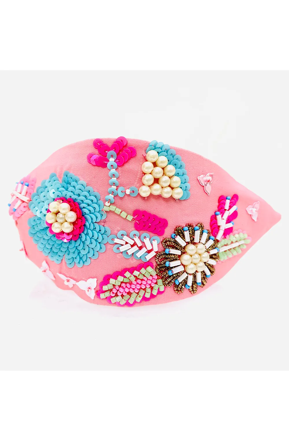 Pink pure crepe flower hairband