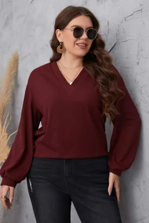 Plus Size Dropped Shoulder Blouse