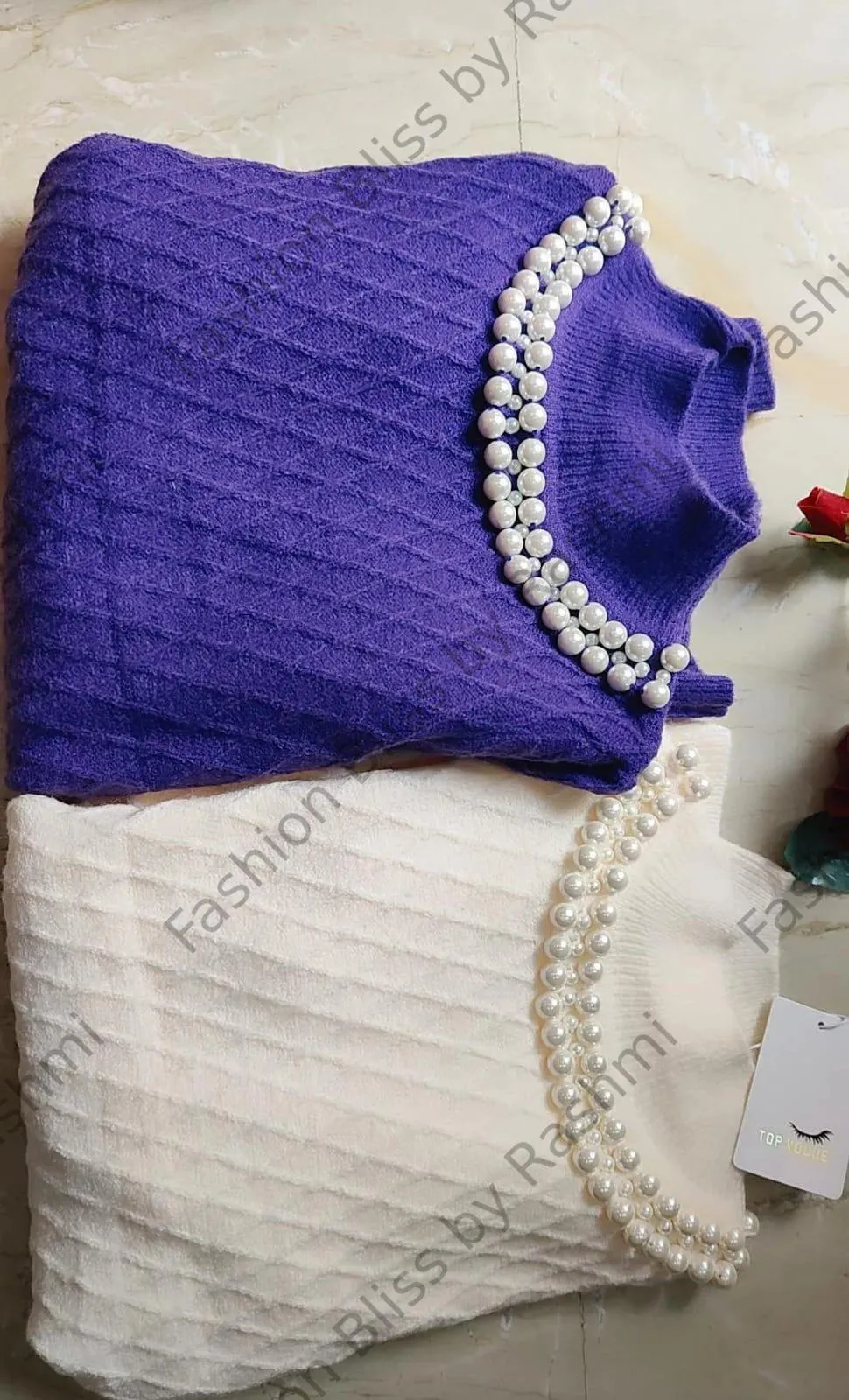 Premium winter dress with pearl work