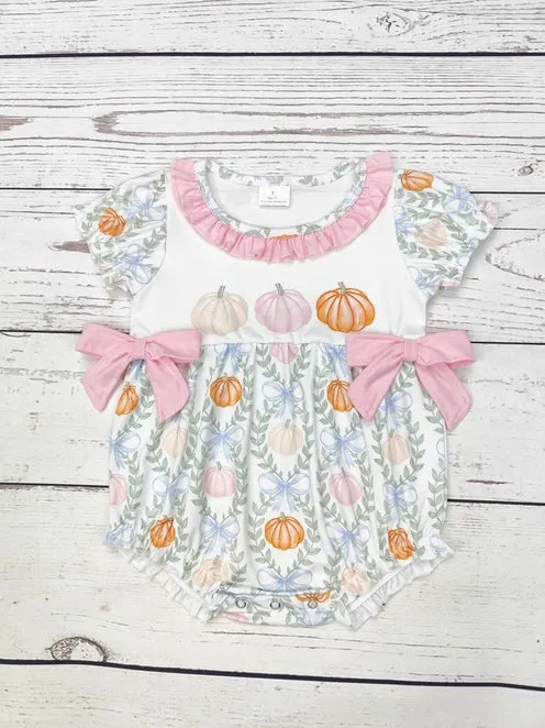 Pumpkin Print Bubble Romper