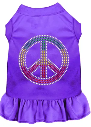 Rhinestone Rasta Peace Dress Purple Xs (8)