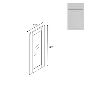 RTA - Elegant Shaker White - 21"W x 30"H x 0.75"D - Wall Molding Glass Door with 1 Door