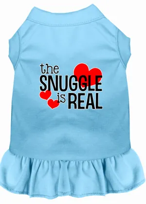 The Snuggle Is Real Screen Print Dog Dress Baby Blue Xl