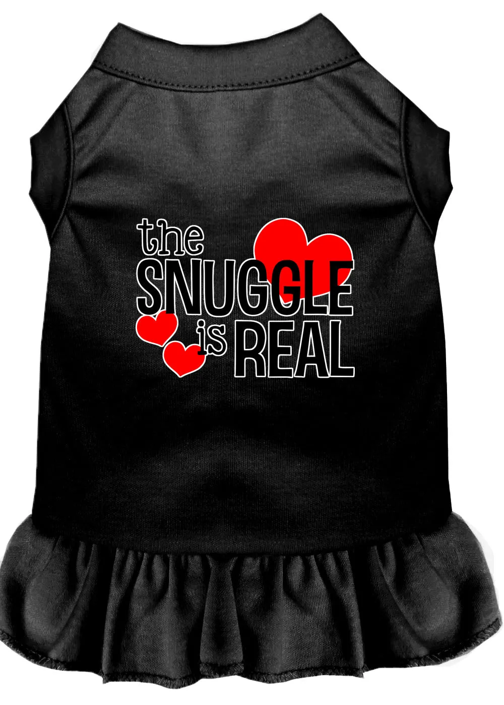 The Snuggle Is Real Screen Print Dog Dress Black Xs