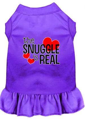 The Snuggle Is Real Screen Print Dog Dress Purple Xxxl