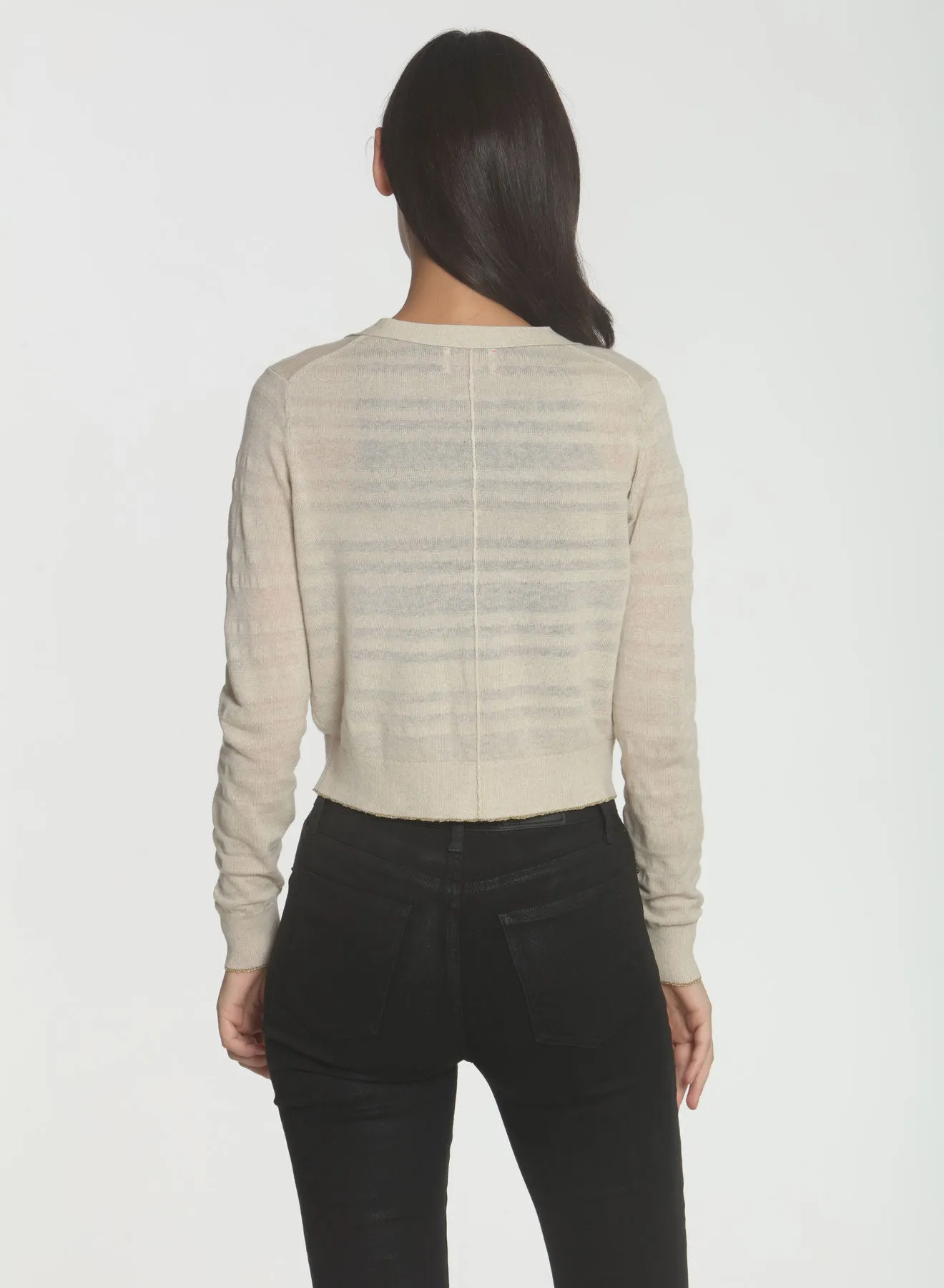 Thea Stripe Cardigan - Sand