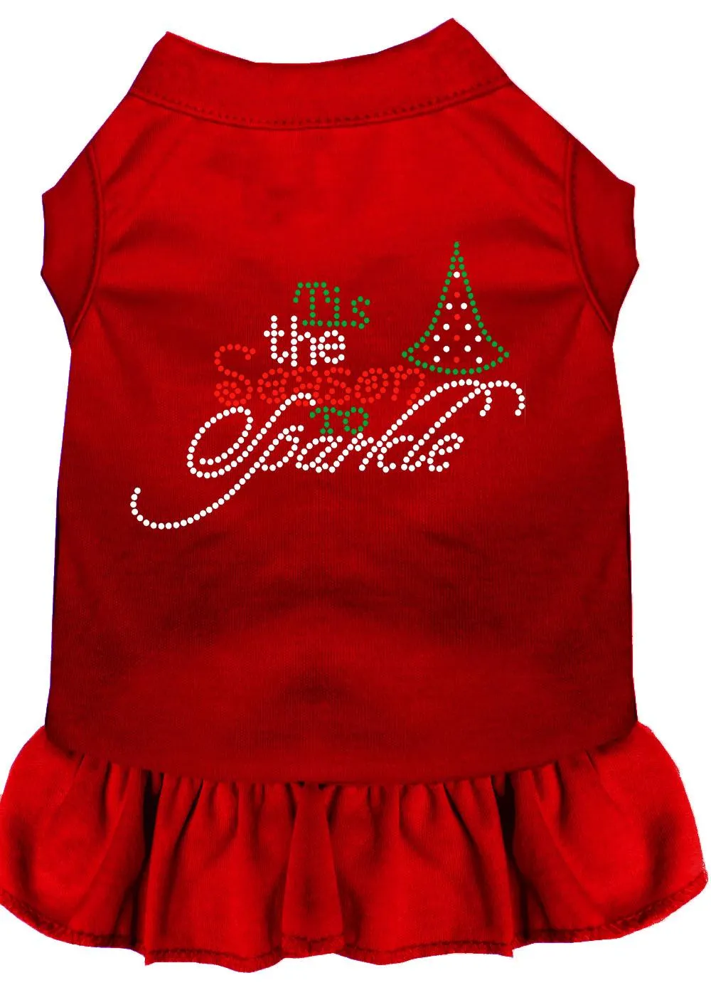 Tis The Season To Sparkle Rhinestone Dog Dress Red Med (12)