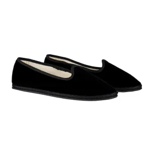 VIBI VENEZIA VELVET SLIPPERS IN NOIR