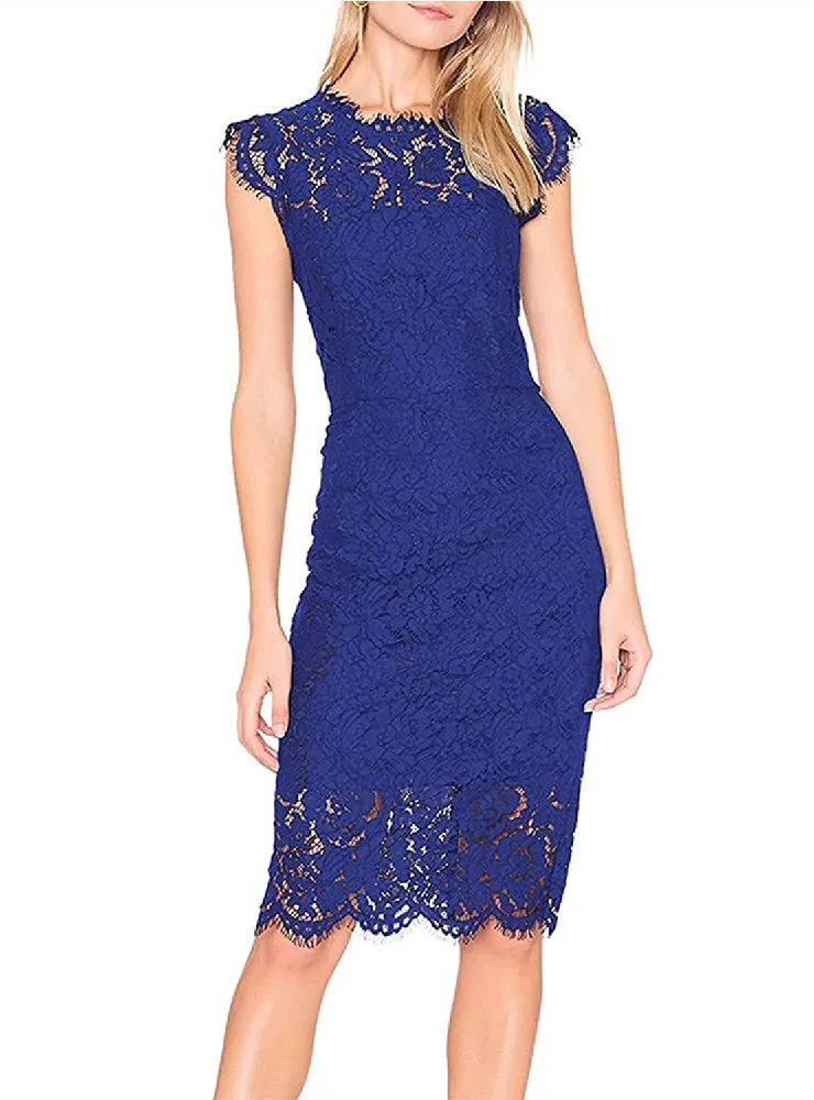 Women's Bodycon Sleeveless Little Cocktail Party Dress with Floral Lace