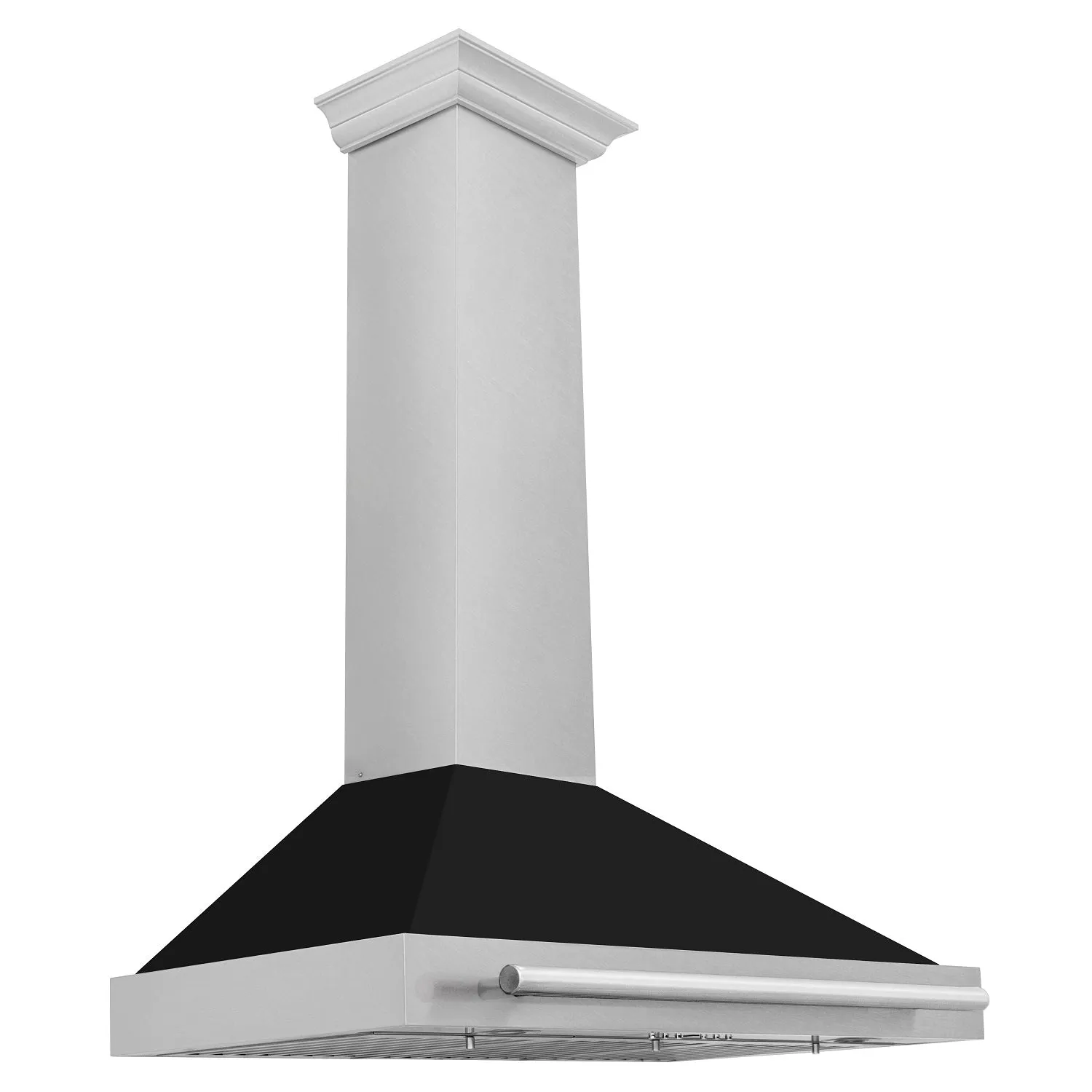 ZLINE 36" DuraSnow® Stainless Steel Range Hood with  Black Matte Shell and Stainless Steel Handle