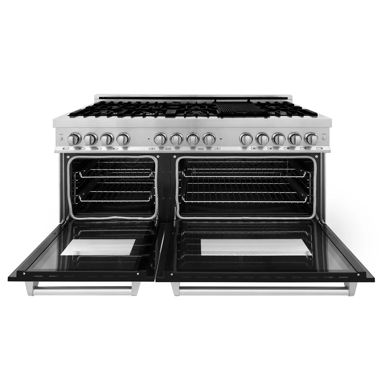 ZLINE 60" 7.4 cu. ft. Dual Fuel Range with Gas Stove and Electric Oven in Black Matte (RA-BLM-60)