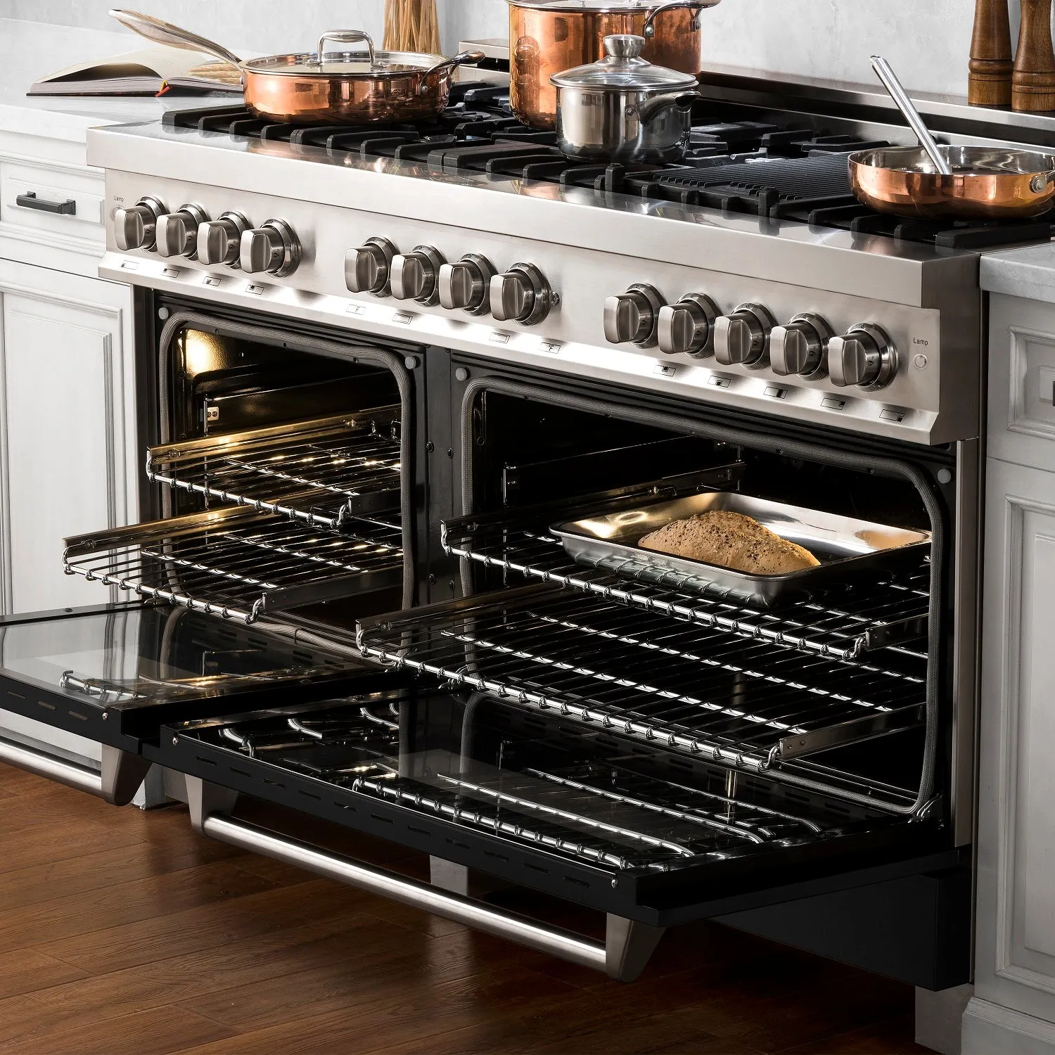 ZLINE 60" 7.4 cu. ft. Dual Fuel Range with Gas Stove and Electric Oven in Black Matte (RA-BLM-60)